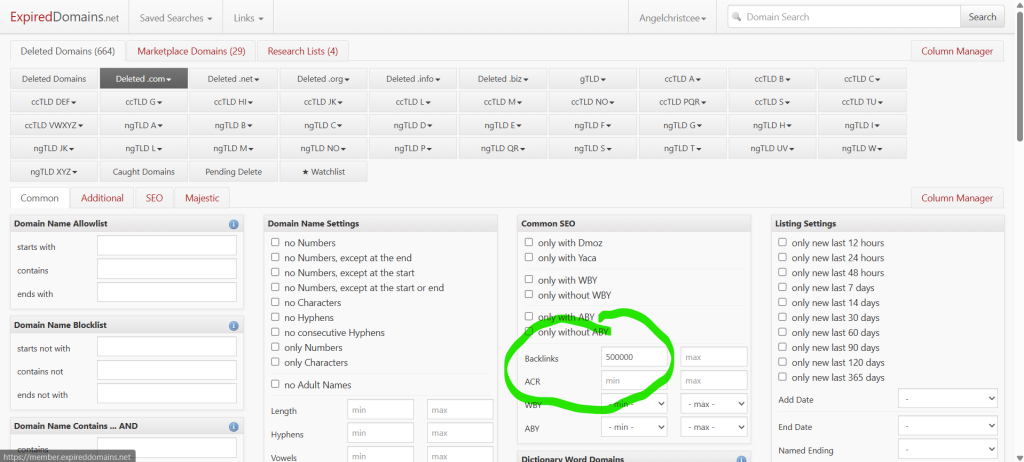 expired domains screenshot