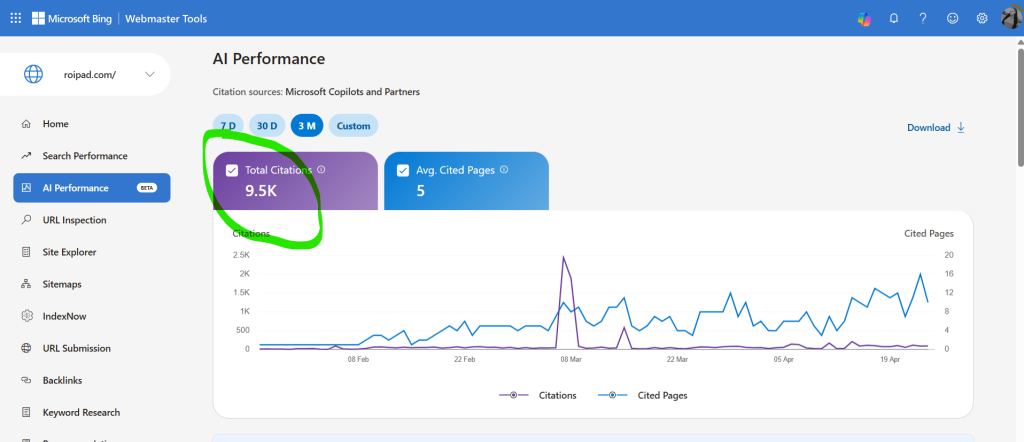 bing AI overview dashboard
