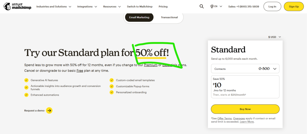 mailchimp pricing