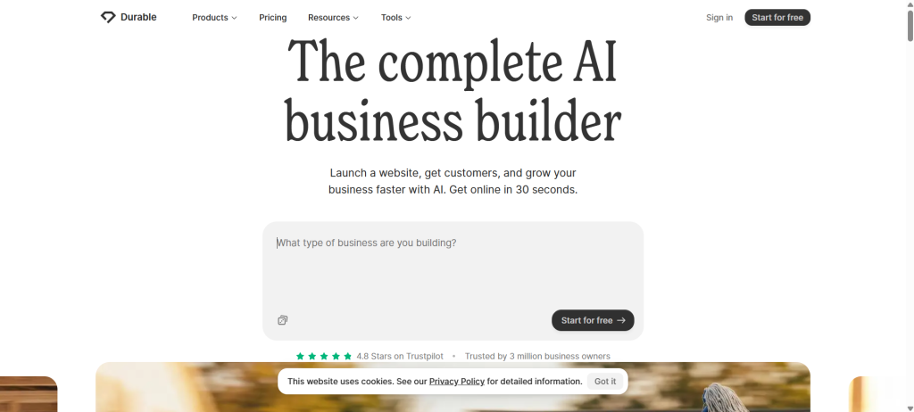 Durable AI business builder