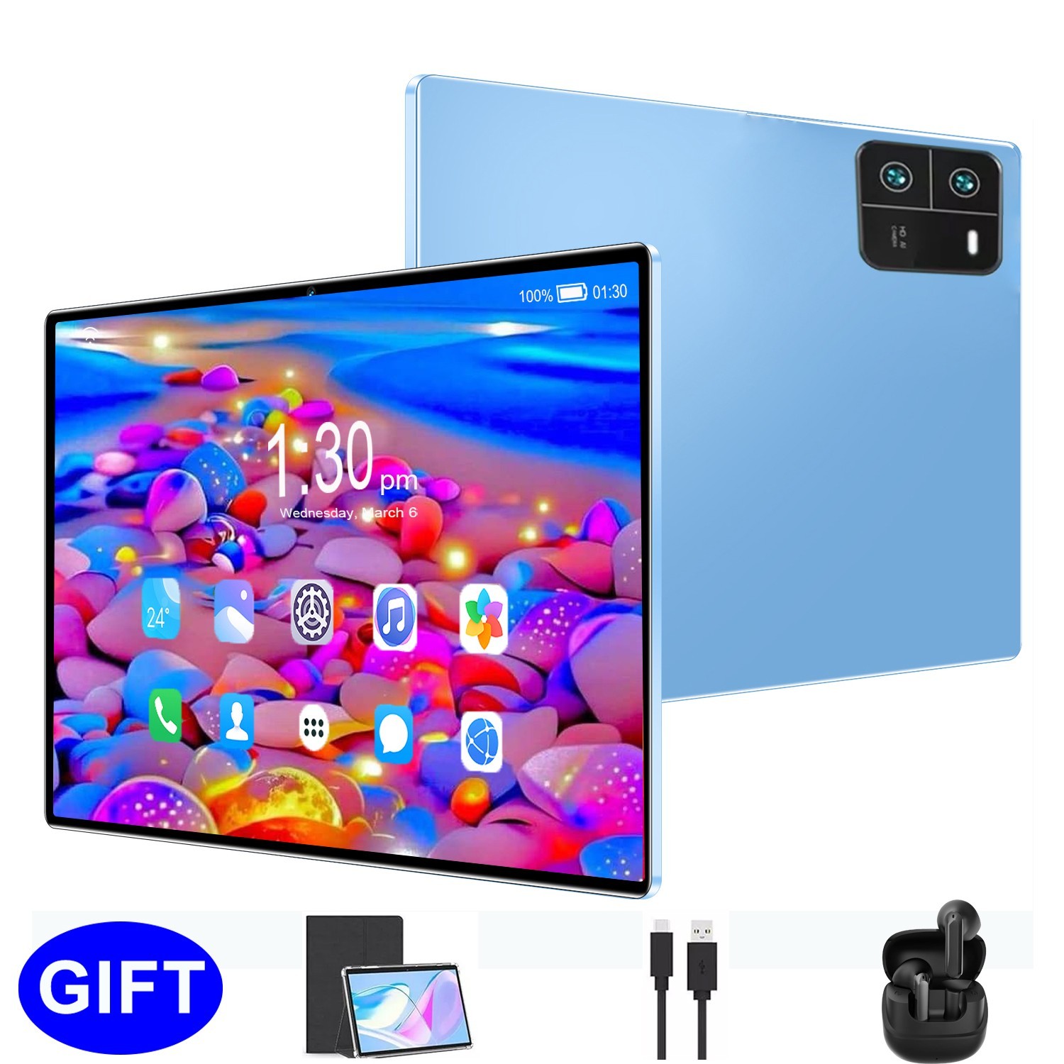 2026 FHD 10.1in Tablet 16GB RAM 256GB ROM Android 15 Table1920*1200 GMS 5MP+8MP - New on eBay
