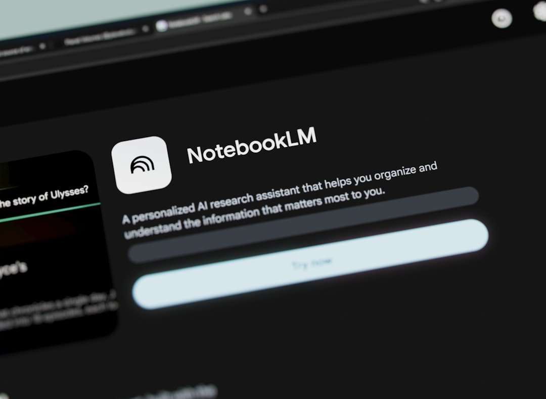 Notebooklm ai research assistant interface on a dark screen