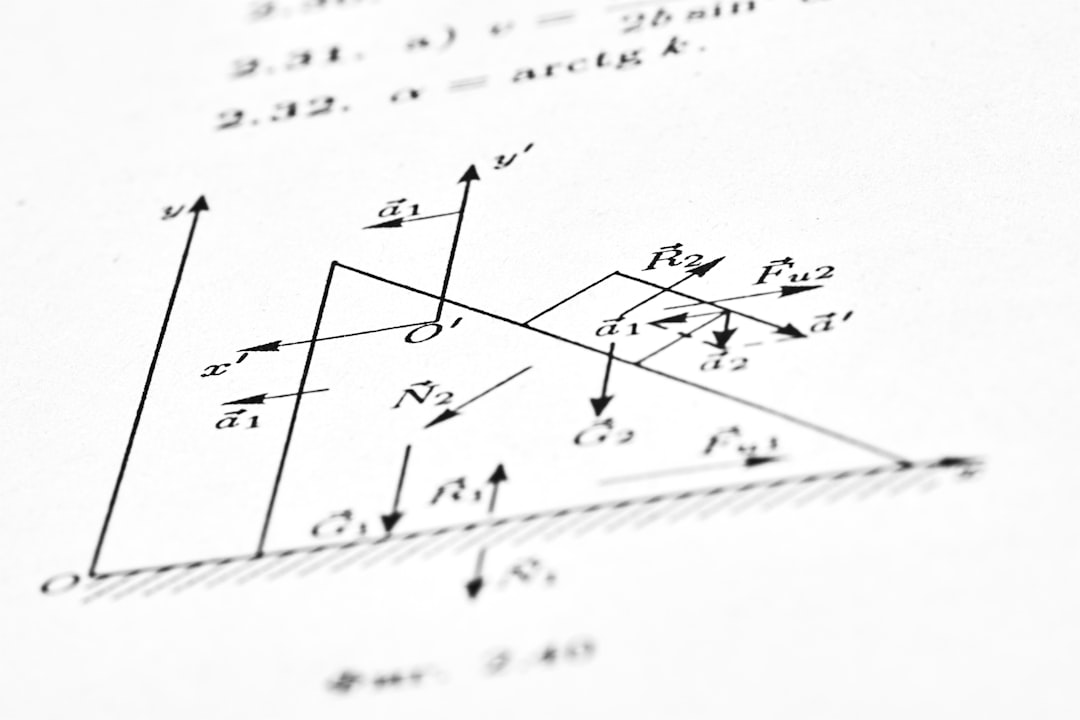 Diagram illustrates various forces and vectors.