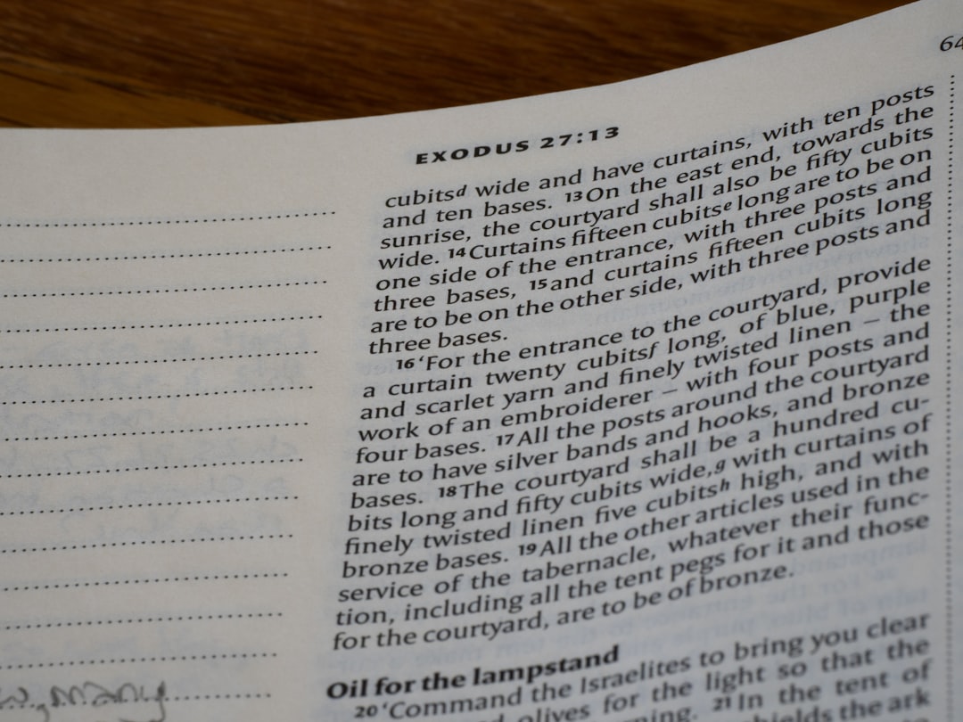 Close-up view of an open book with text.