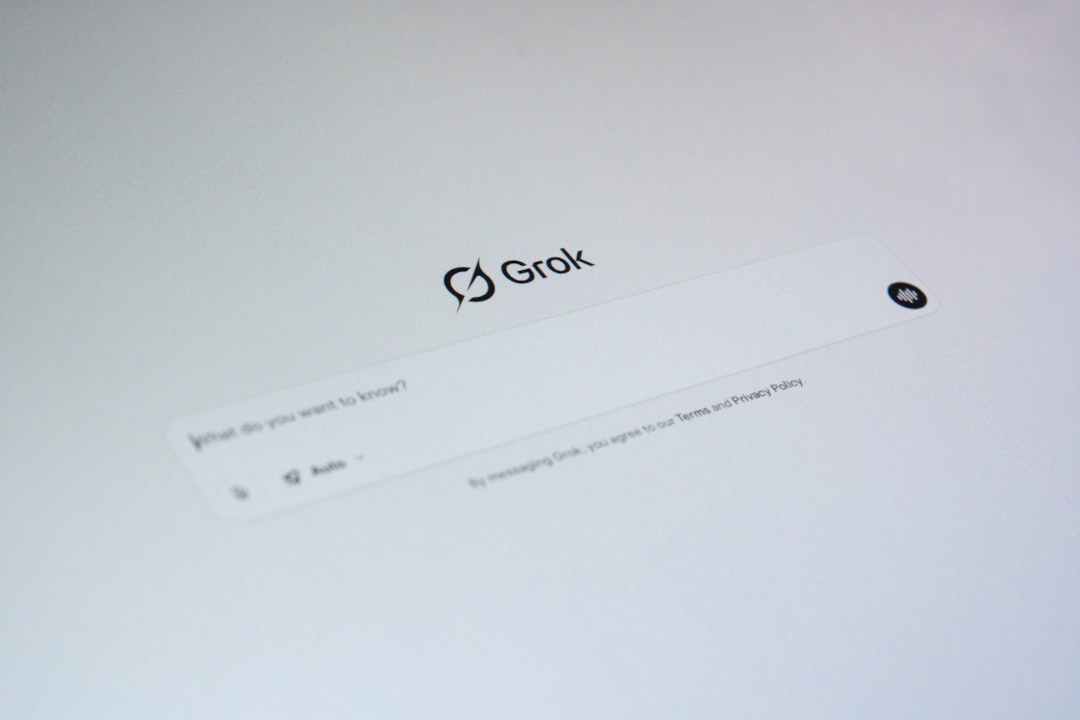 Grok ai interface with a question prompt