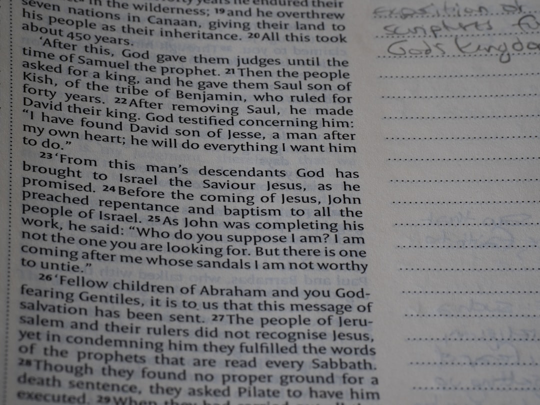 An open book with writing on it